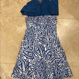 Ann Taylor Strapless Dress w/Matching Sweater